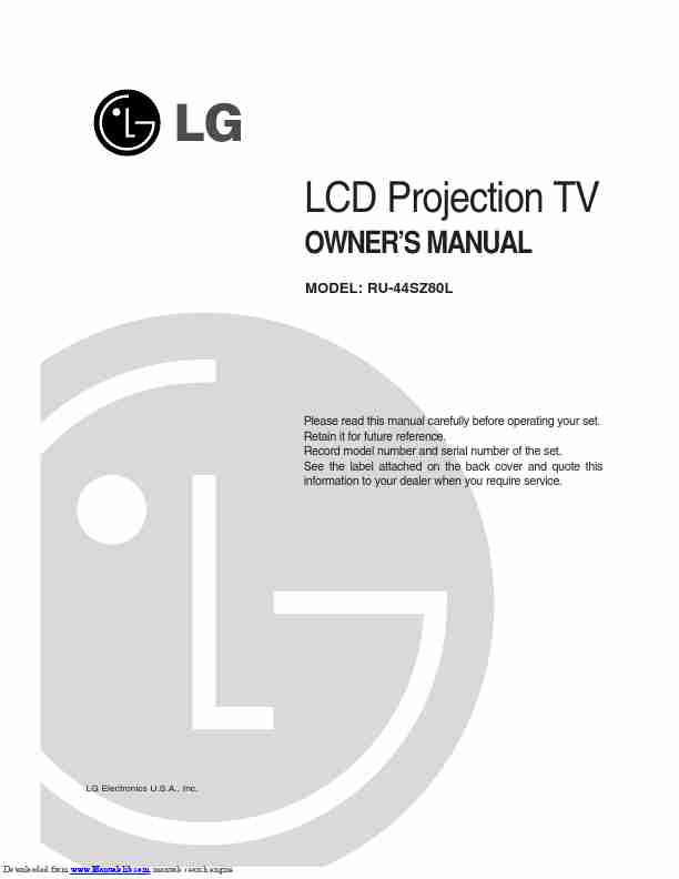 LG Electronics Projection Television ru-44sz80l-page_pdf